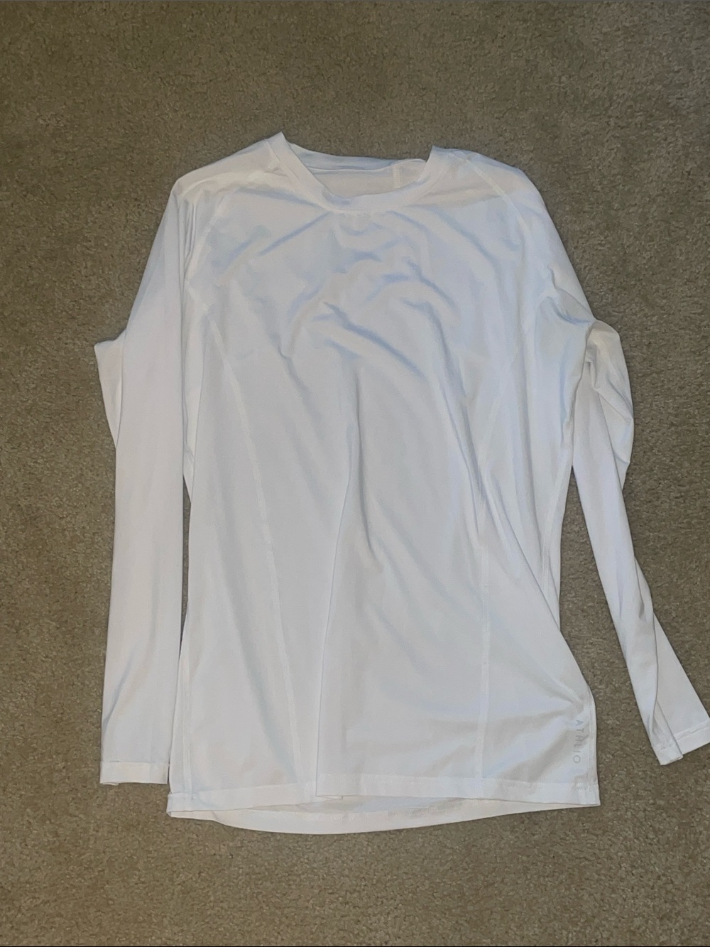 Men’s White Long Sleeve Crew Neck Top